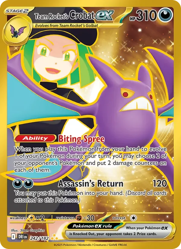 Team Rocket's Crobat ex - Full Art - Gold