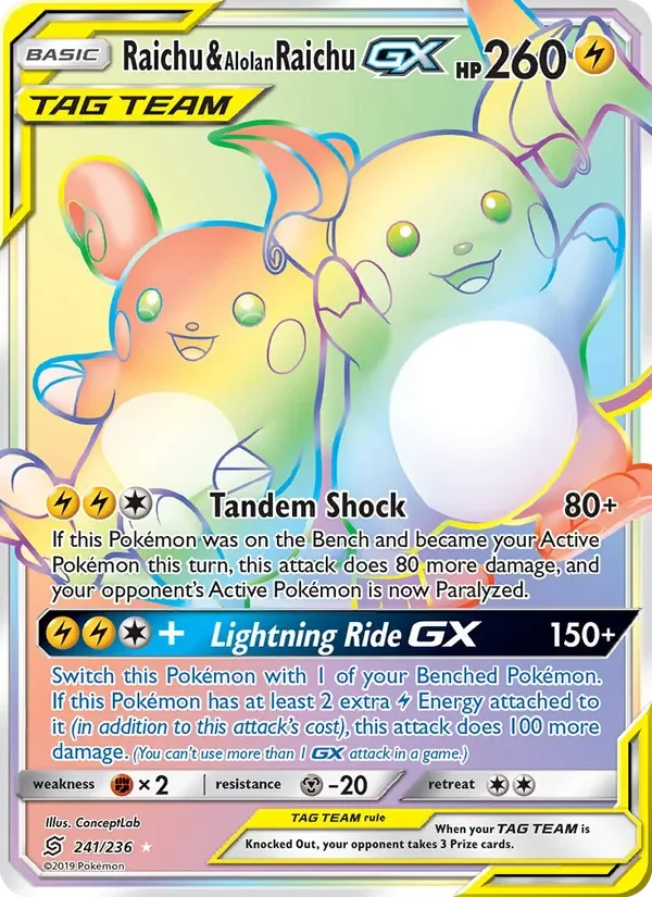 Raichu & Alolan Raichu GX - Non-holo