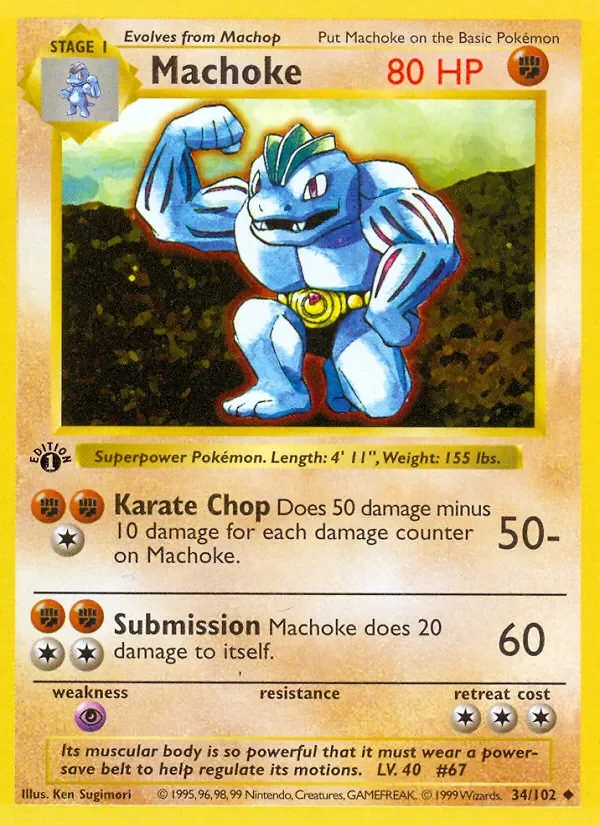Machoke - Non-holo - 1999-2000 copyright