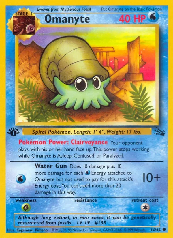 Omanyte - Non-holo - 1999-2000 copyright