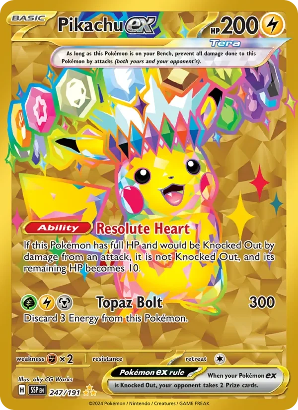 Pikachu ex - Full Art - Gold
