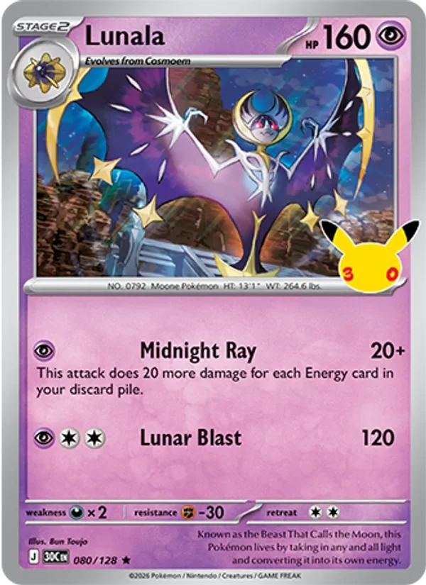 Lunala - Non-holo - 30th Anniversary