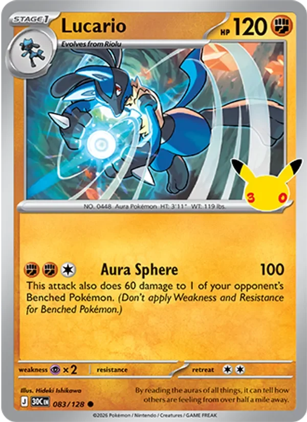 Lucario - Non-holo - 30th Anniversary