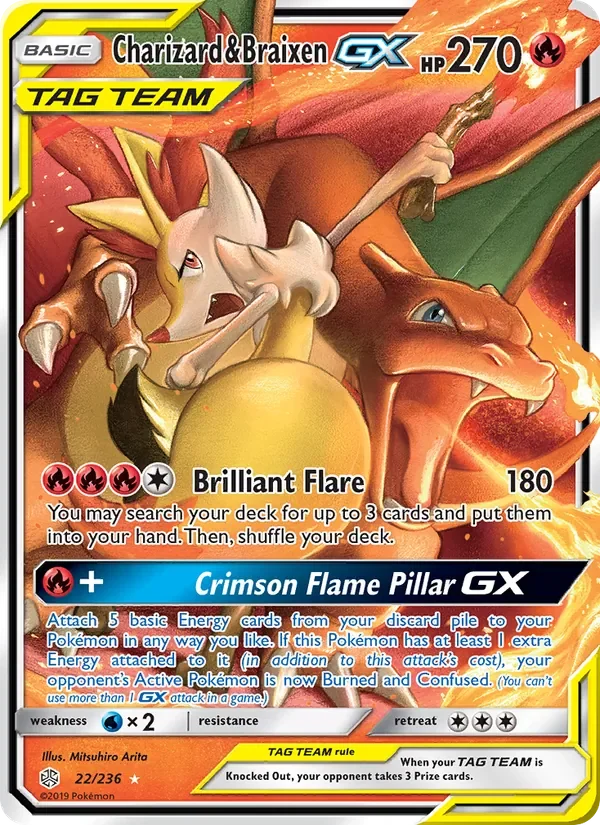 Charizard & Braixen GX - Non-holo