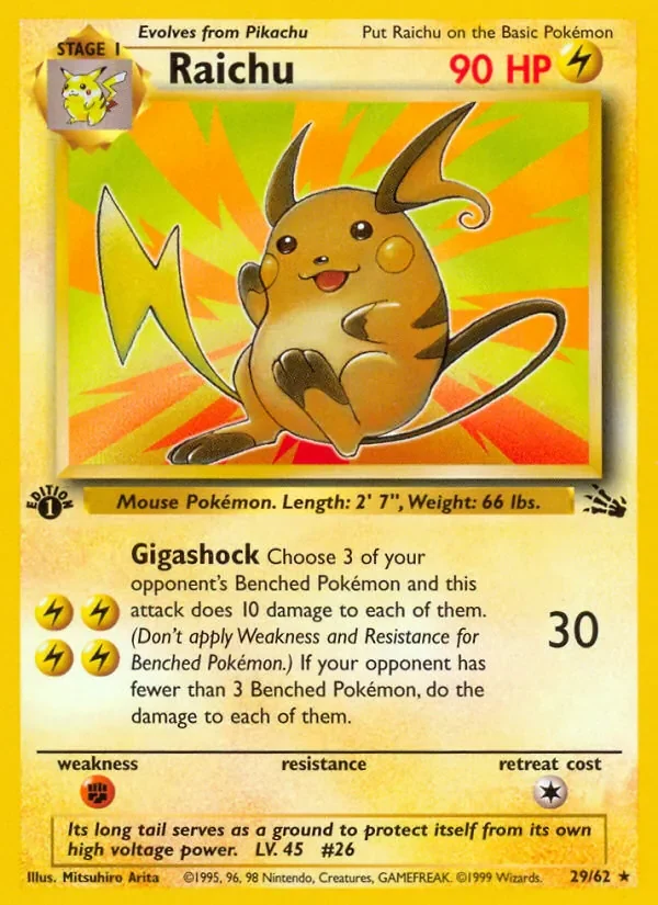 Raichu - Non-holo - 1999-2000 copyright