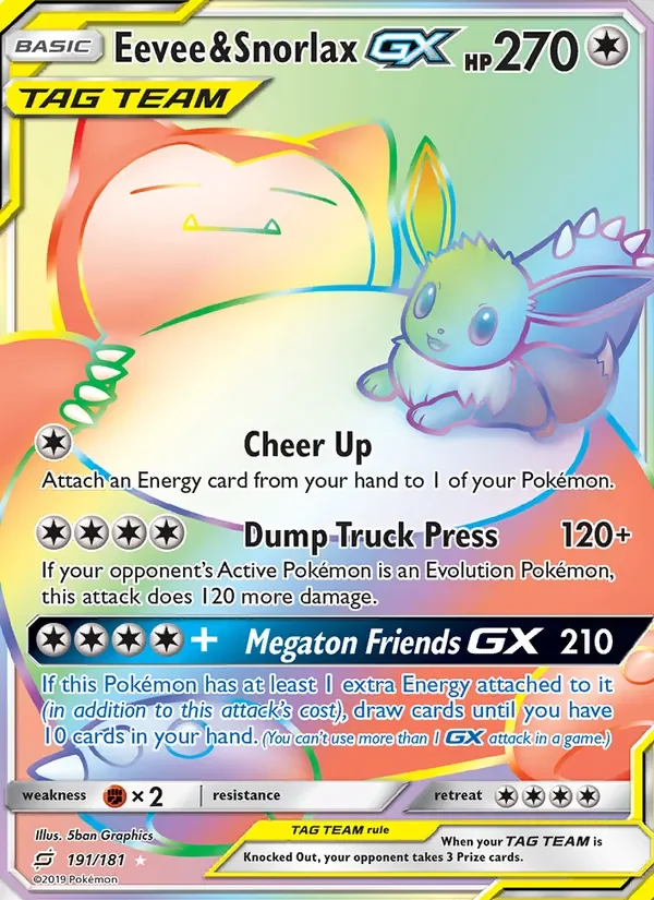 Eevee & Snorlax GX - Non-holo
