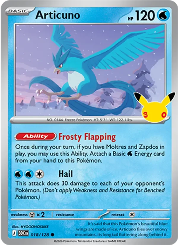 Articuno - Non-holo - 30th Anniversary