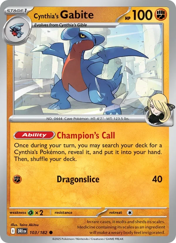 Cynthia's Gabite - Non-holo