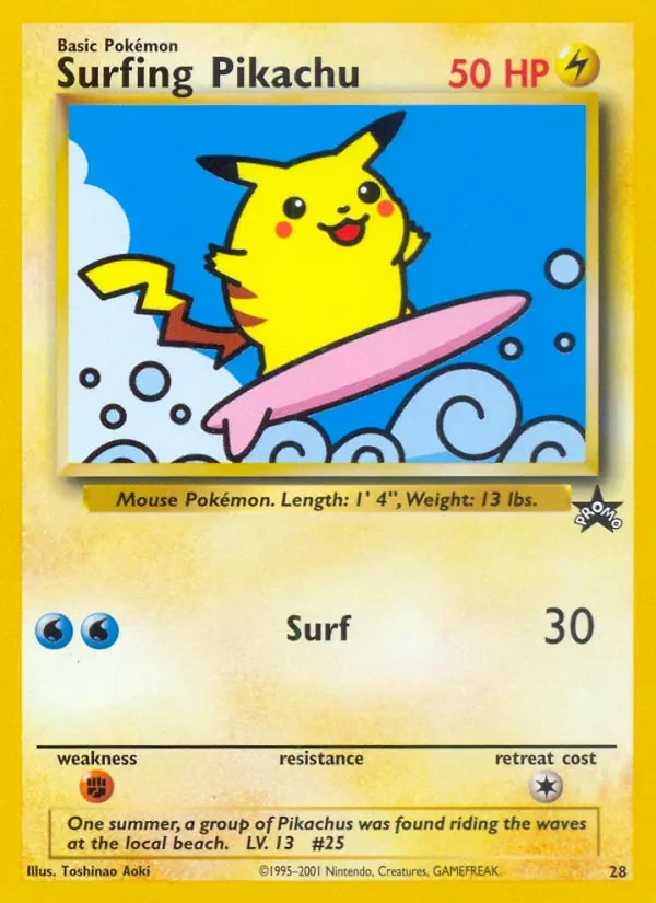 Surfing Pikachu - Non-holo
