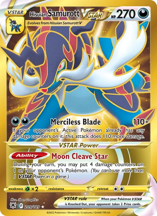 Hisuian Samurott VSTAR - Holo - Gold