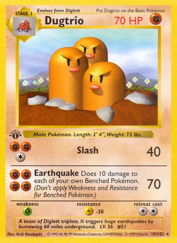 Dugtrio - Non-holo - 1999-2000 copyright