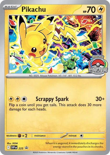 Pikachu - Non-holo - Worlds 2025