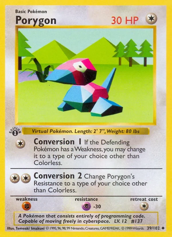 Porygon - Non-holo - 1999-2000 copyright