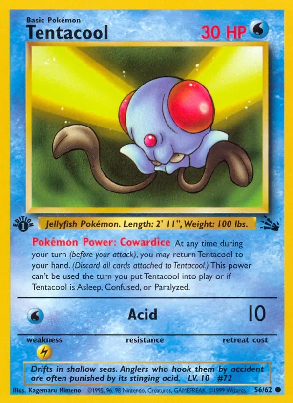 Tentacool - Non-holo - 1999-2000 copyright