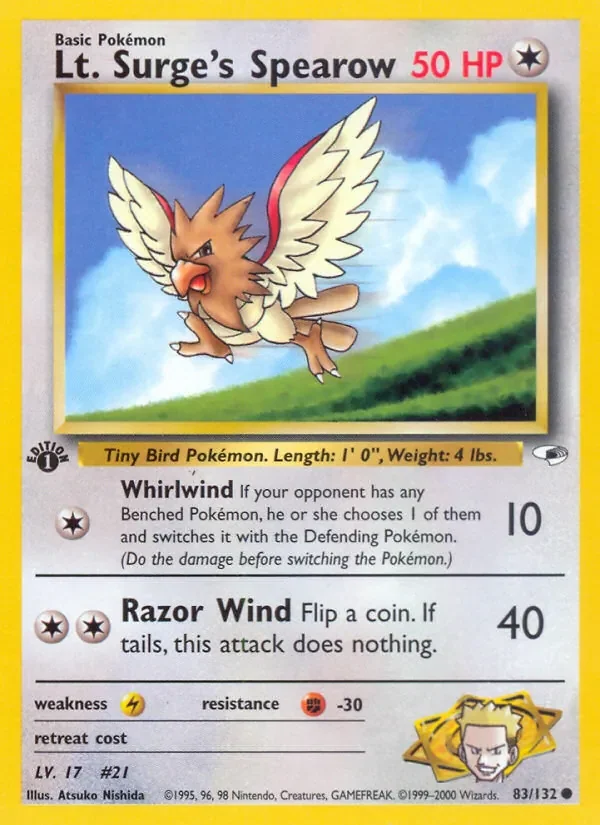 Lt. Surge's Spearow - Non-holo