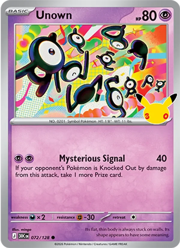 Unown - Non-holo - 30th Anniversary