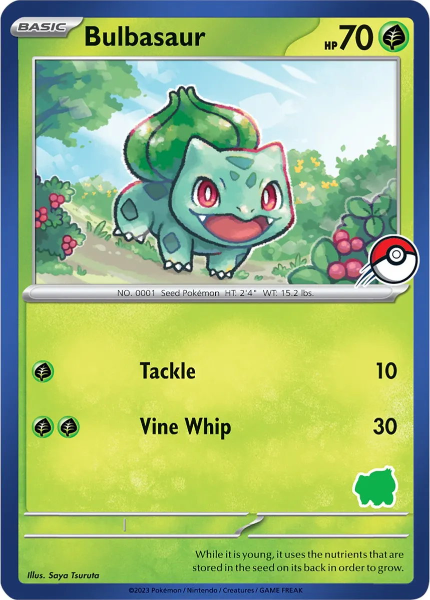 Bulbasaur - Non-holo - Blue Border - Bulbasaur, Pokeball