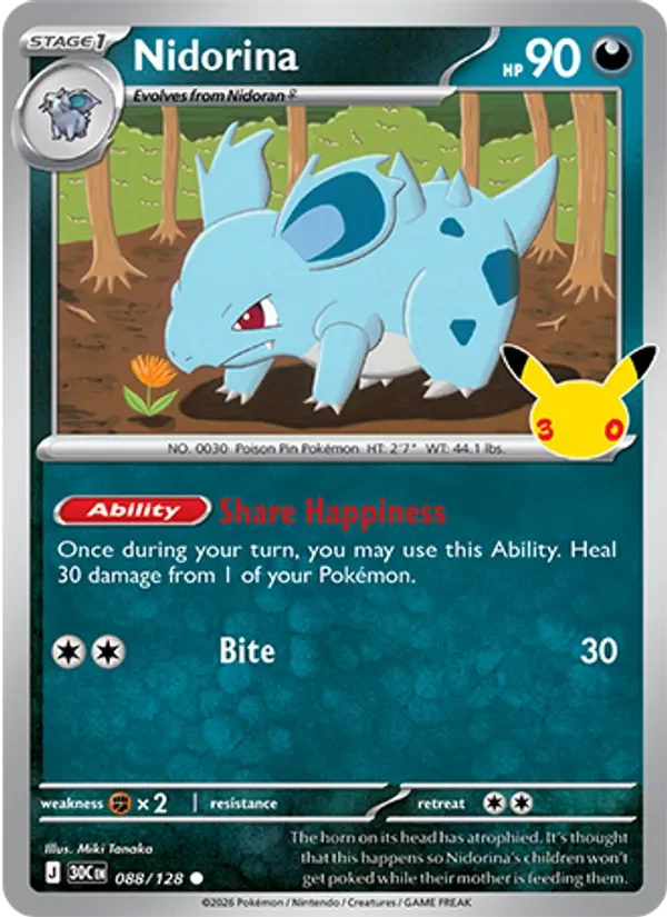 Nidorina - Non-holo - 30th Anniversary