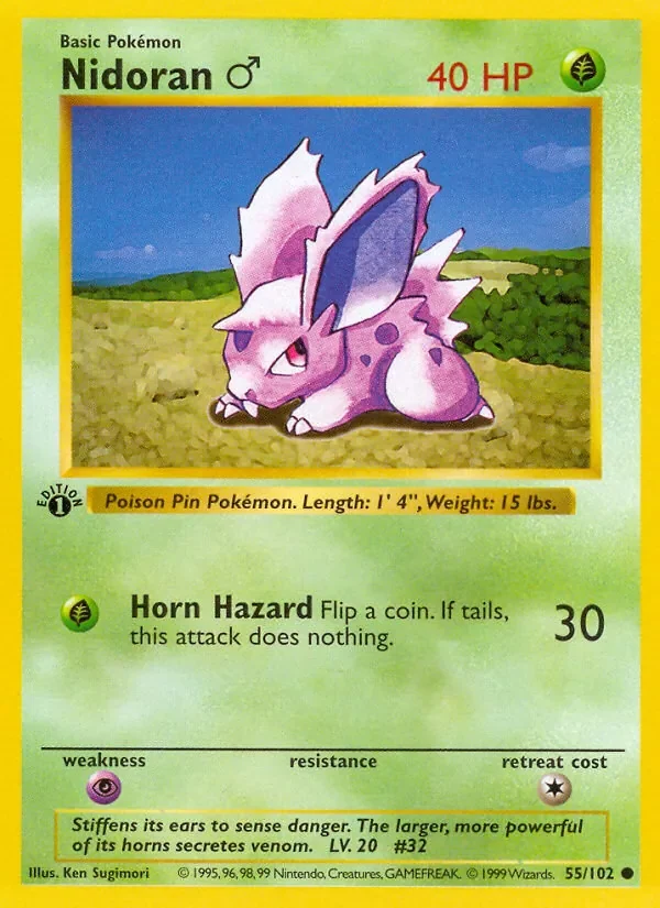 Nidoran♂ - Non-holo - 1999-2000 copyright