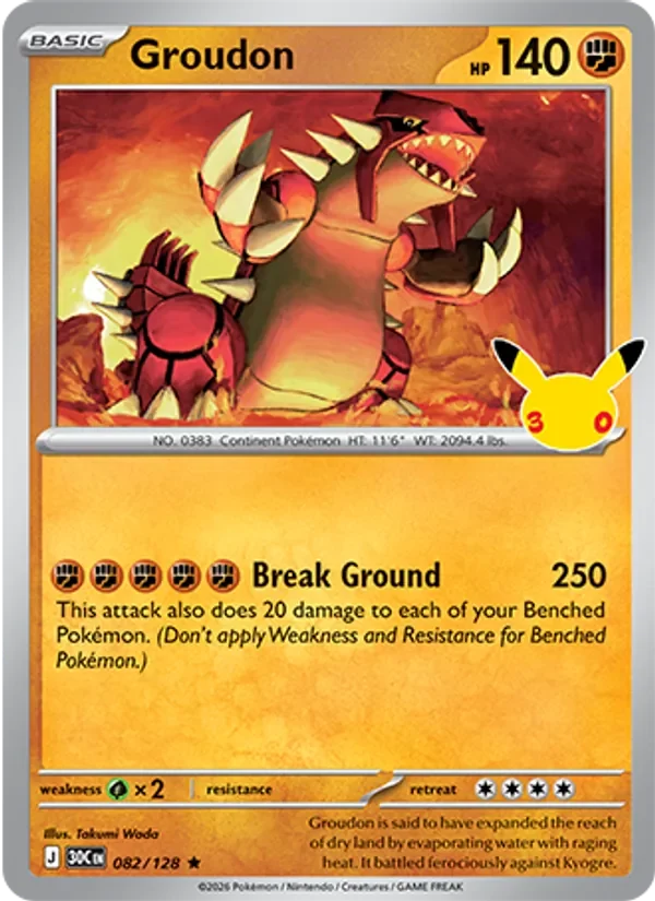 Groudon - Non-holo - 30th Anniversary